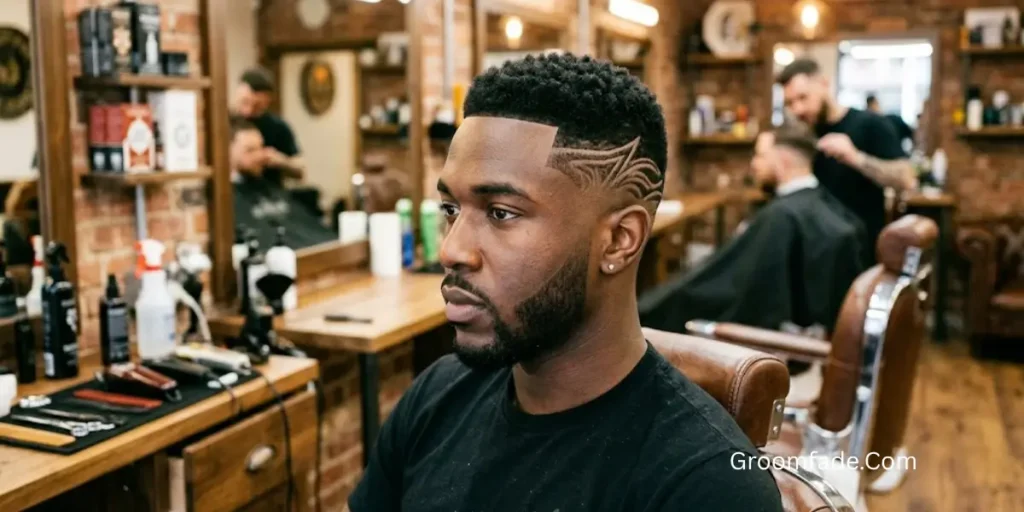 Box Fade With Hair Design