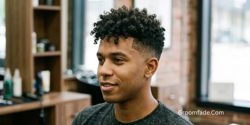 Brooklyn Fade With Curly Top