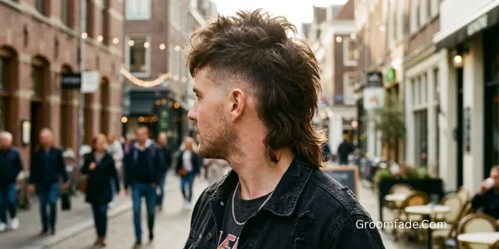 Burst Fade Mohawk Mullet