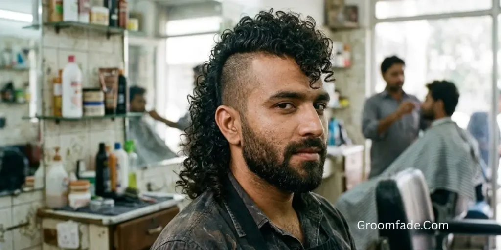 Curly Mohawk Mullet