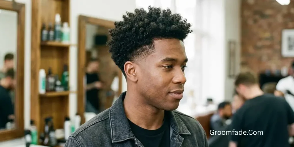 Curly Top With Tapered Sides