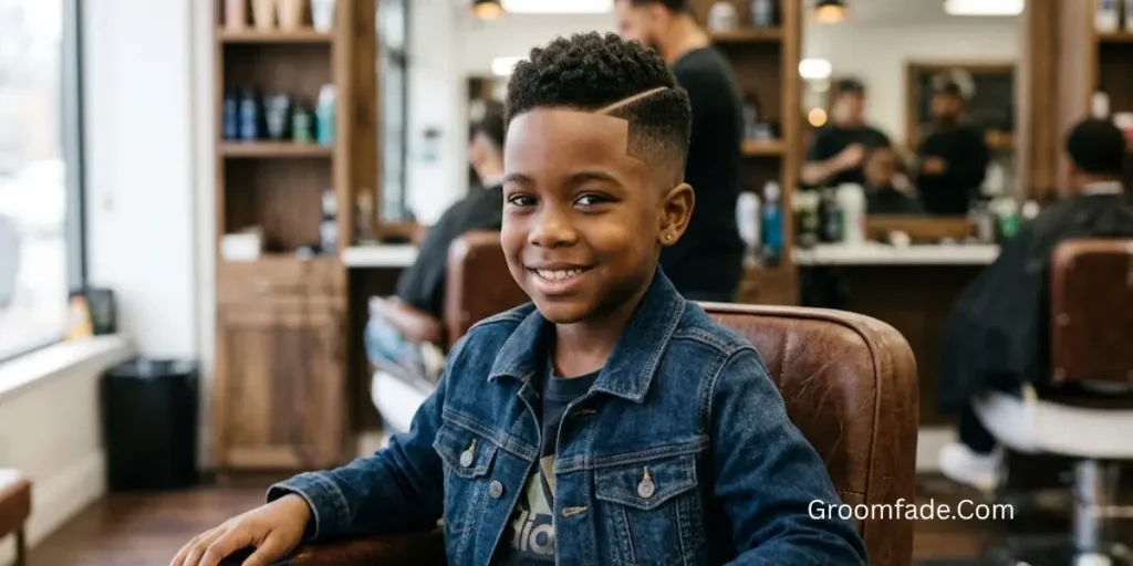 Juice Box Fade With a Hard Part