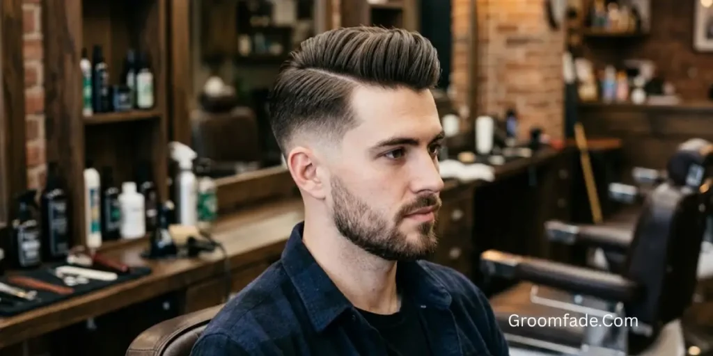 Long Comb Over With Tapered Sides