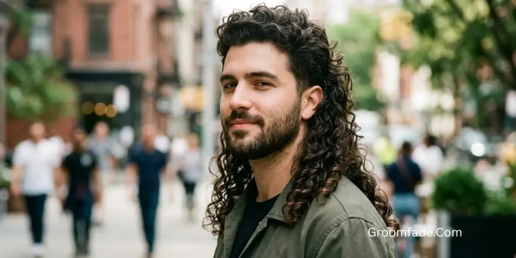 Long Curly Mullet