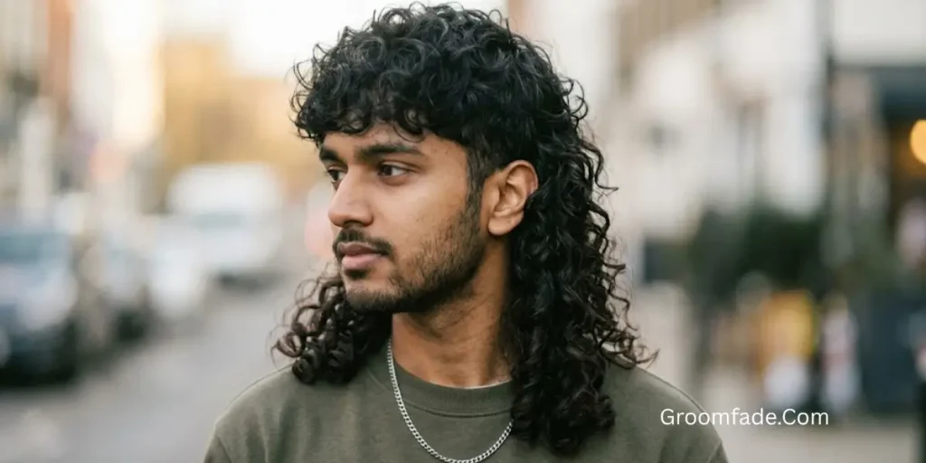 Long Curly Mullet for Men