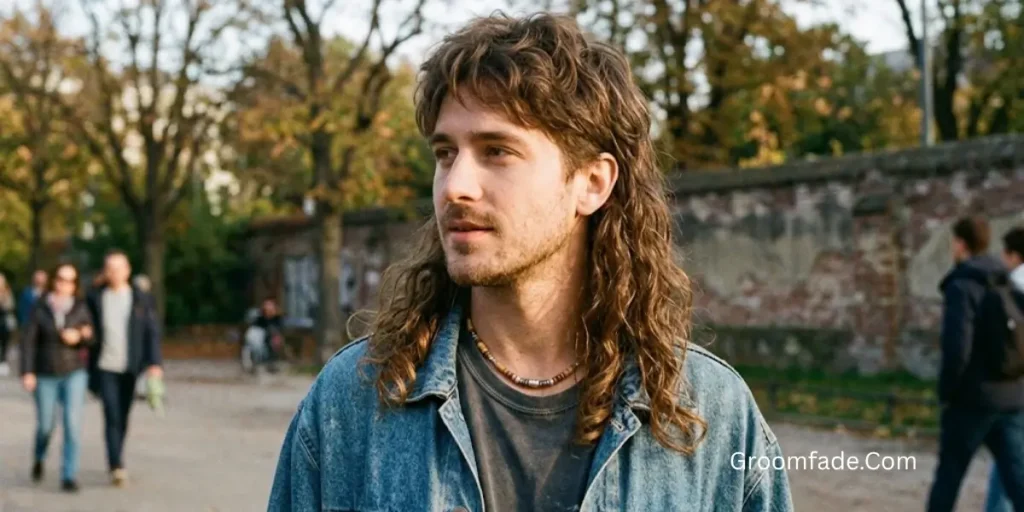 Long Hair Mullet Men With Wavy Hair