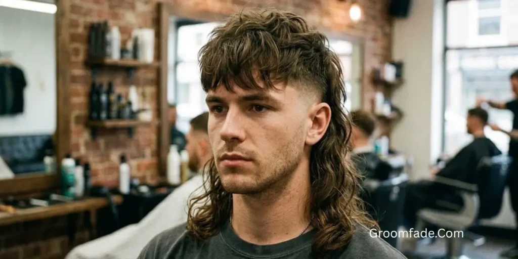 Long Mullet Haircut Men With Fade