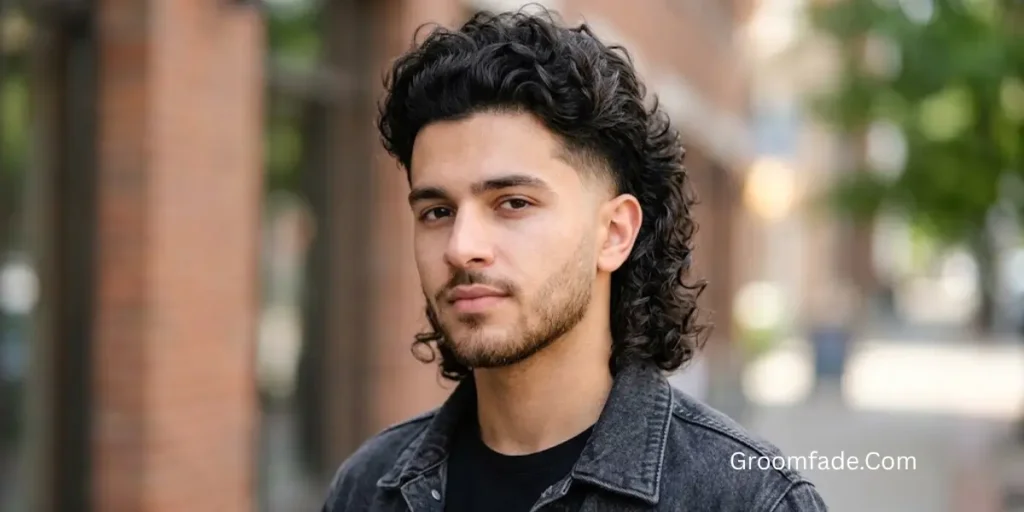 Low Fade Mullet for Curly Hair
