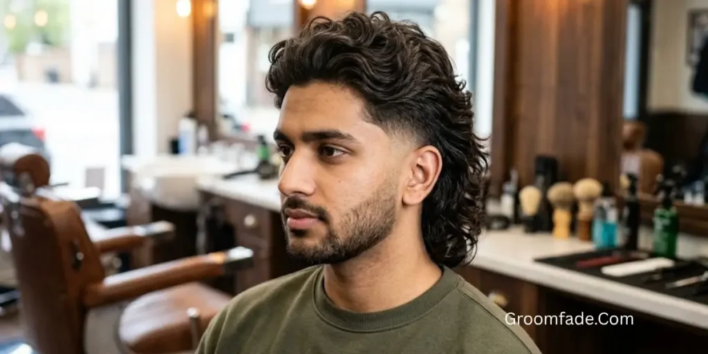 Low Fade Mullet for Wavy Hair