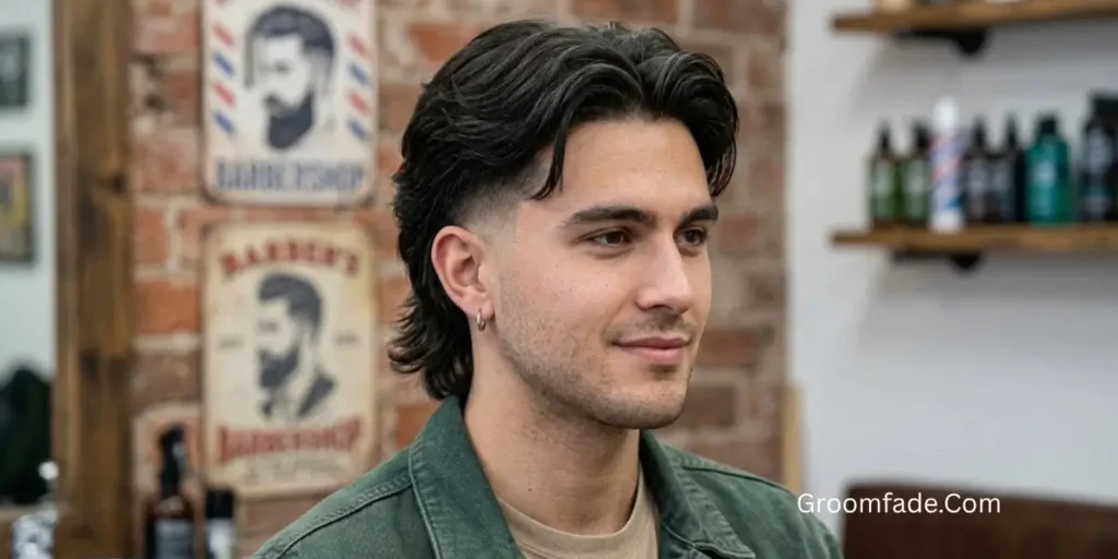  Middle Part Mullet With Low Fade