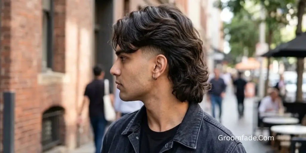Middle Part Mullet With Undercut Sides