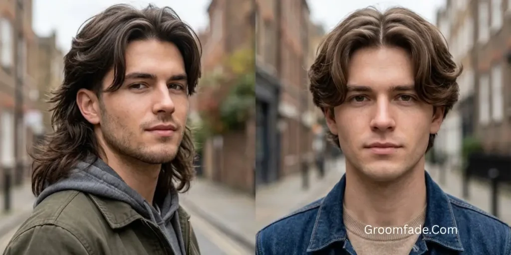 Middle Part Mullet vs Curtain Haircut