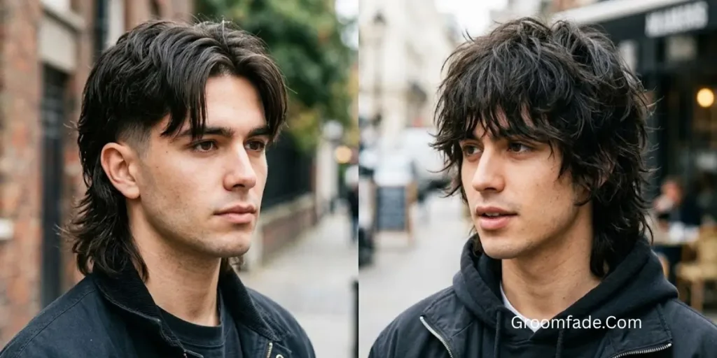 Middle Part Mullet vs Wolf Cut