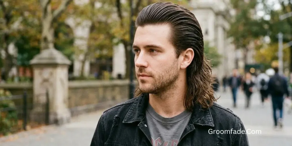 Slicked-Back 80s Mullet