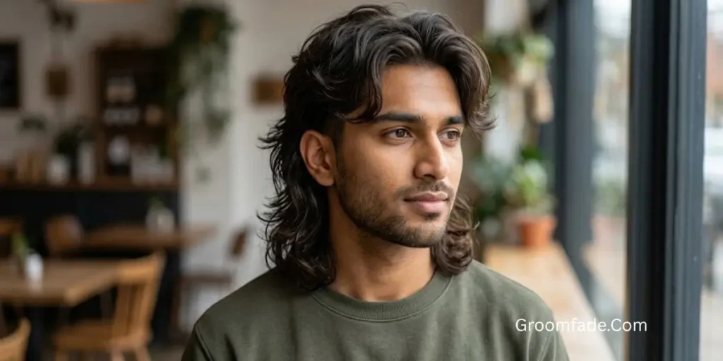 Soft Middle Part Mullet