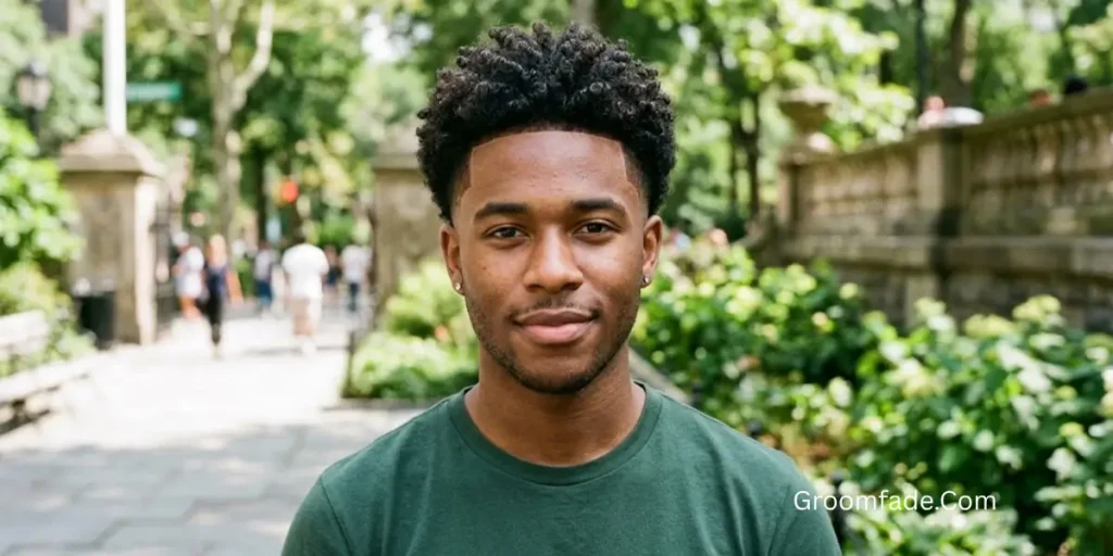 Temp Fade with Curly Hair