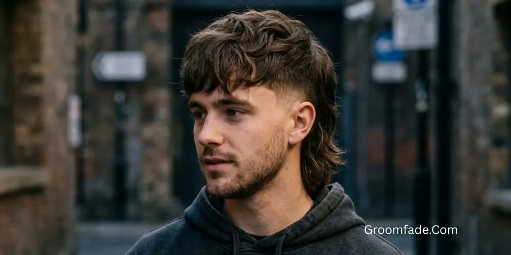 Textured Low Fade Mullet With Fringe