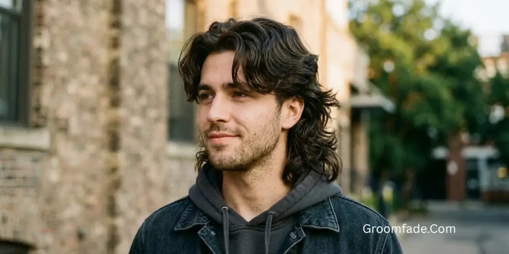 Textured Middle Part Mullet