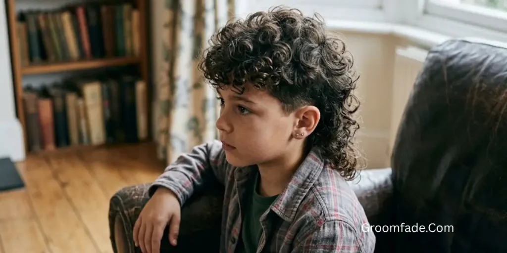 Boys Curly Mullet Haircut