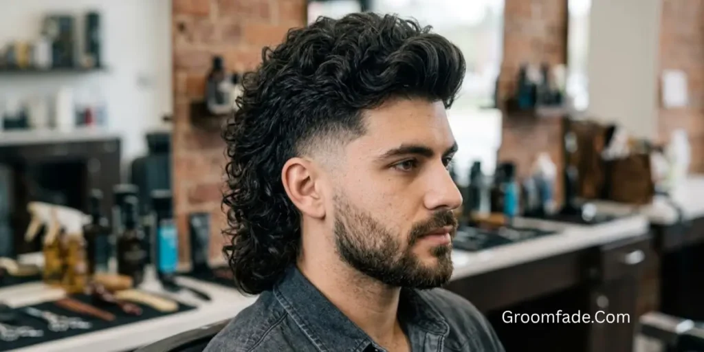 Curly Low Taper Mullet