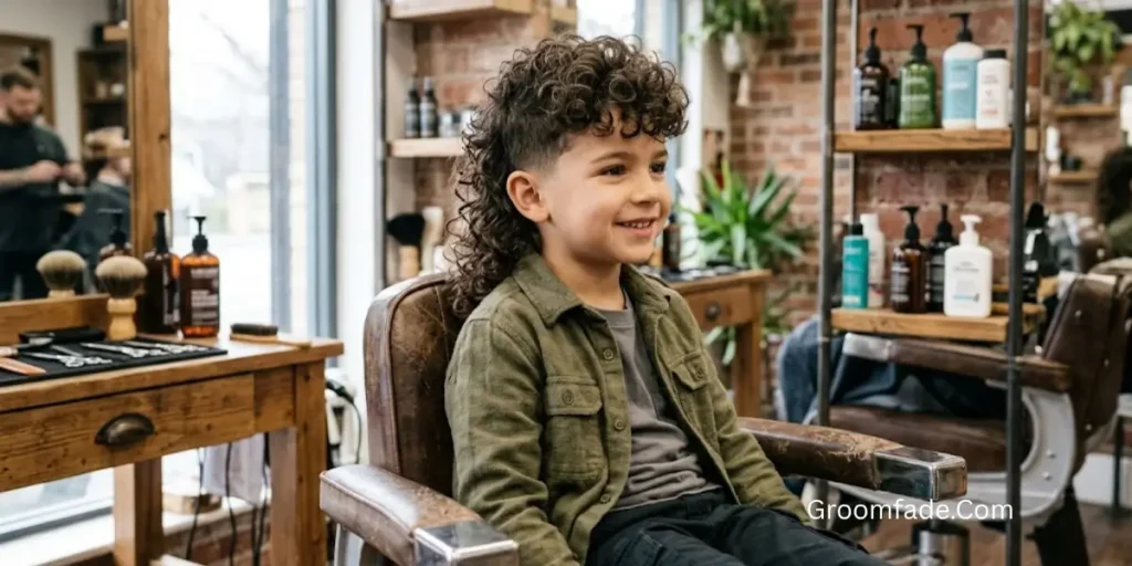 Curly Mullet Haircut for Kids