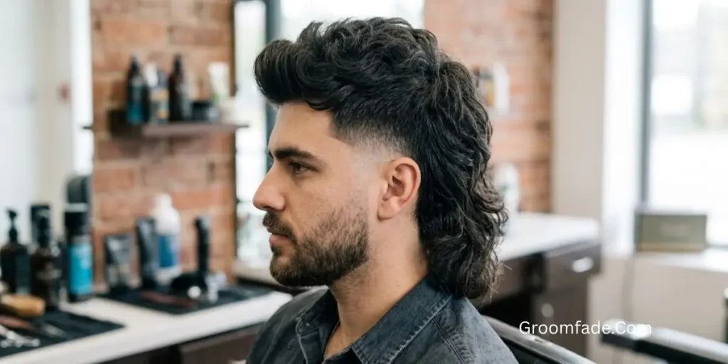 Curly Mullet With Undercut