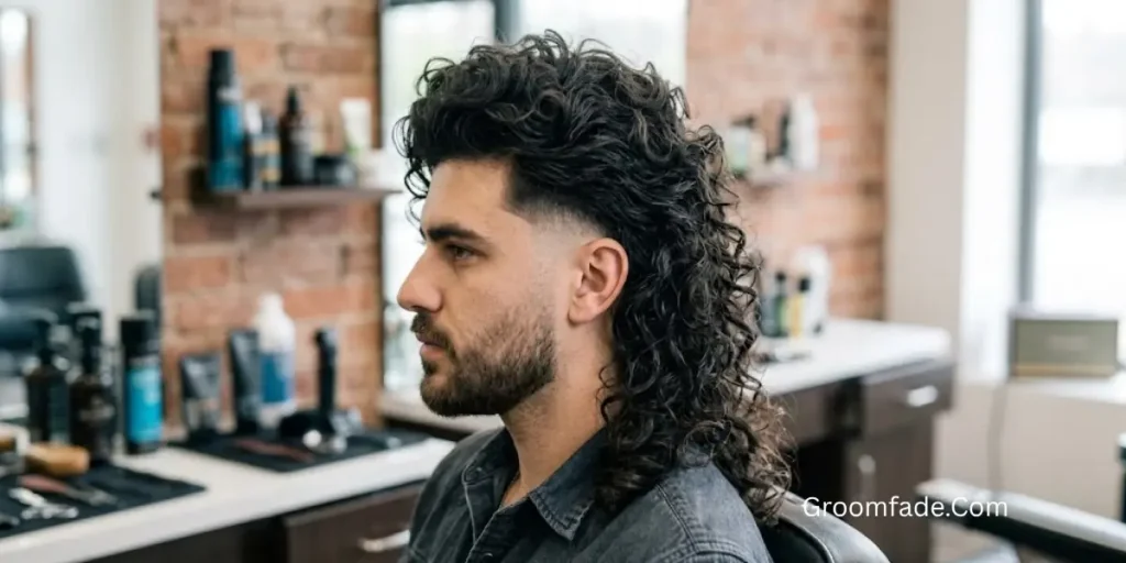 Long Curly Mullet