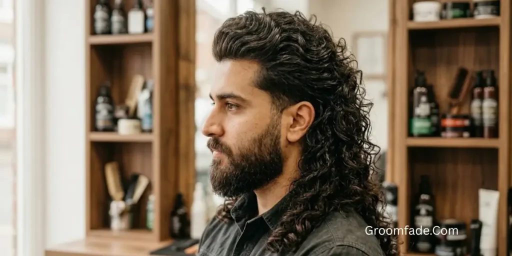 Long Curly Mullet