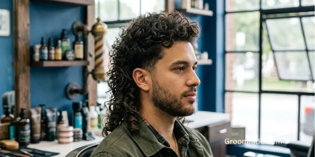 Long Curly Mullet Men