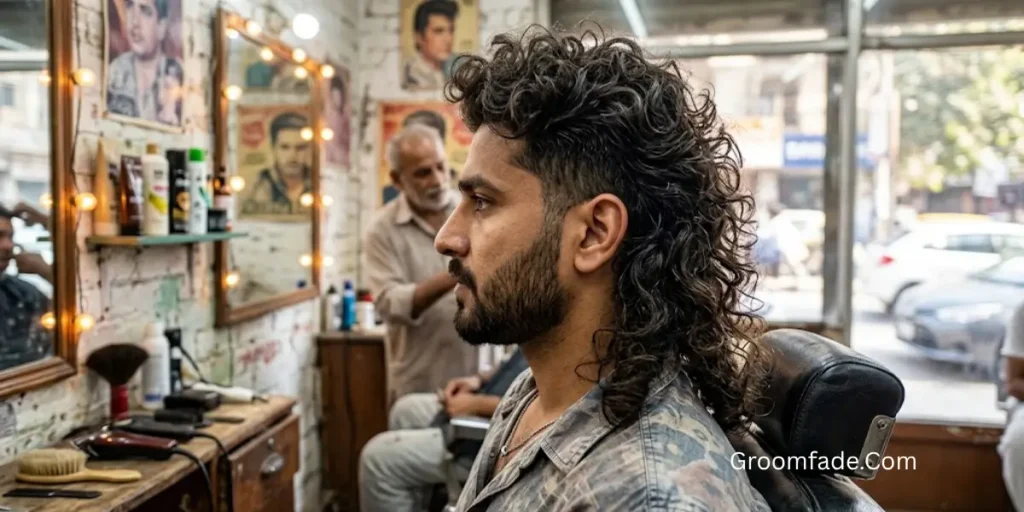 Medium Curly Mullet