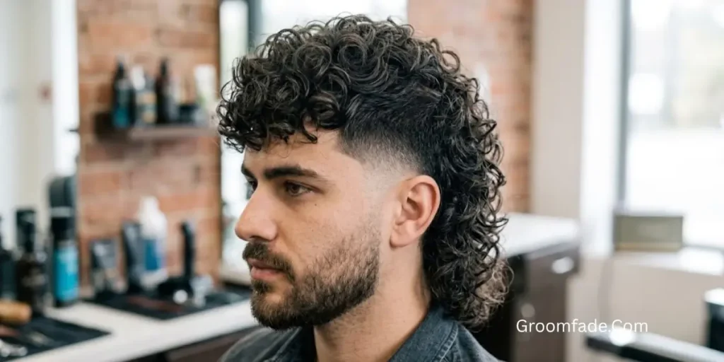 Medium Curly Mullet