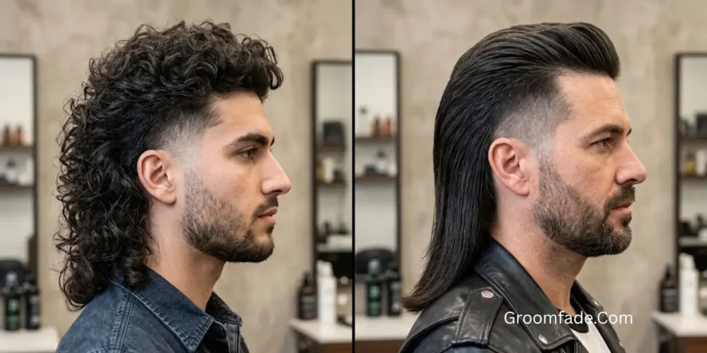 Modern Curly Mullet vs. Classic Mullet
