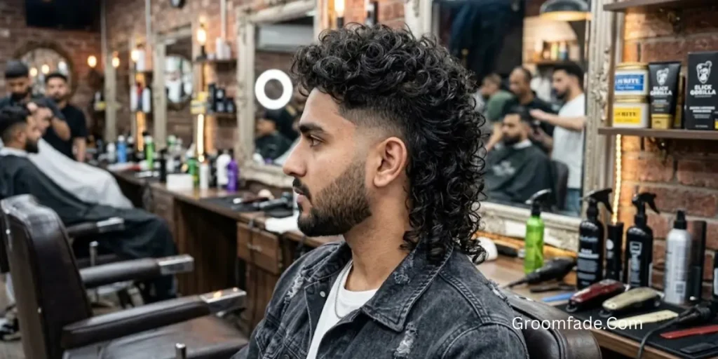 Short Curly Mullet