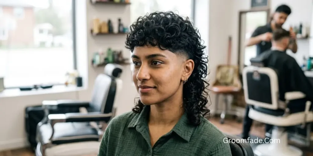 Short Curly Mullet Haircut Women