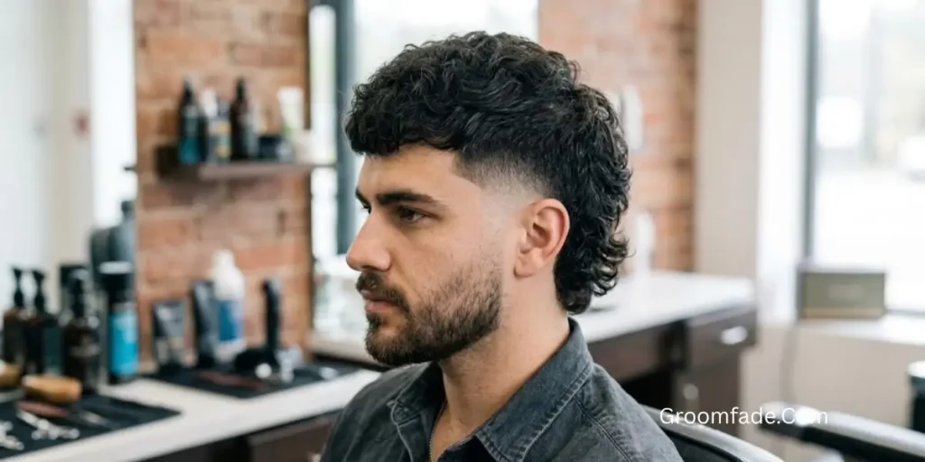 Short Curly Mullet Haircut for Men
