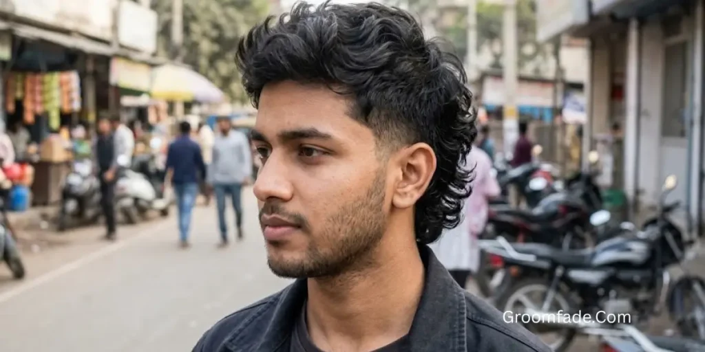 Short Mullet for Wavy Hair