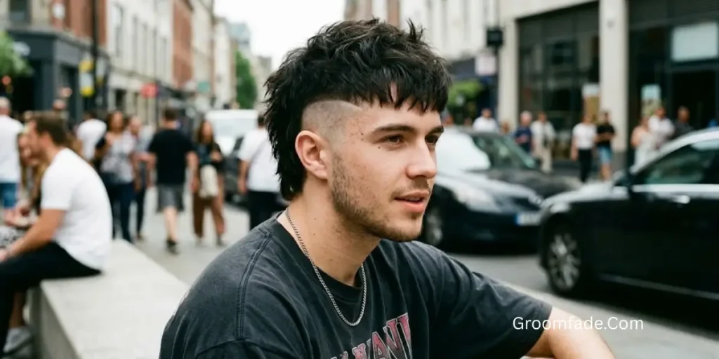 Short Mullet with Shaved Sides