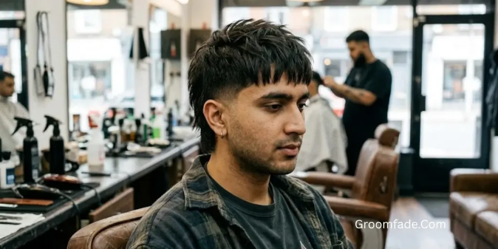Textured Short Mullet for Straight Hair